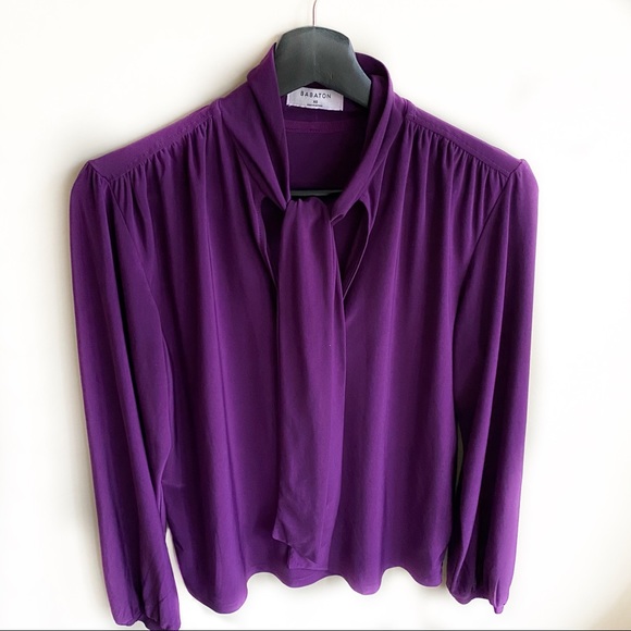 Aritzia Babaton Tie Front Keyhole Blouse - Picture 1 of 4